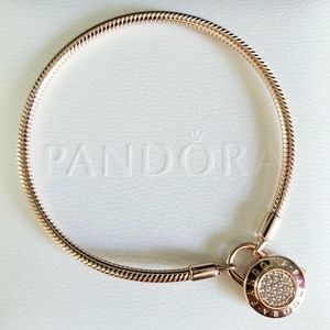 Pandora Jewelry - Pandora Smooth Rose Padlock Bracelet Pandora Jewelry - Pandora Smooth Rose Padlock Bracelet